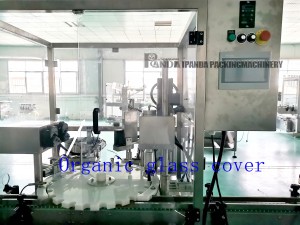 Organic glass cover for small bottle filling machine